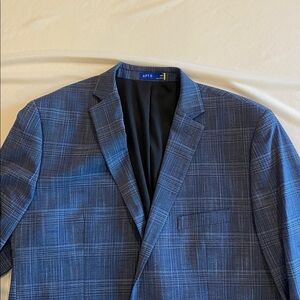 Apt. 9 Navy and Yellow Slim Fit Blazer
